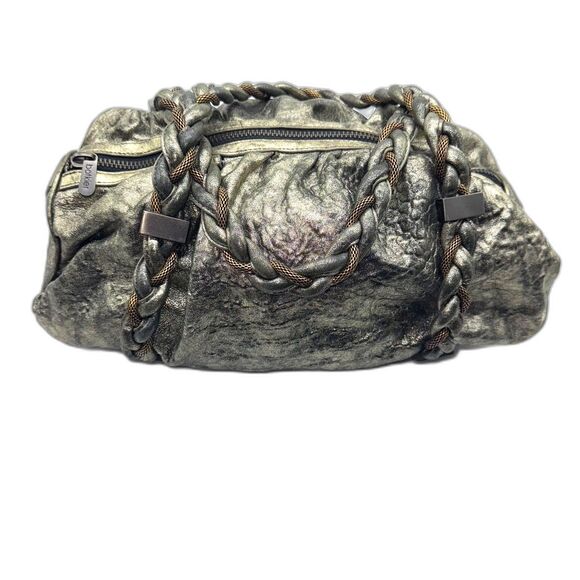 Botkier Braided Handle Metallic Shoulder Bag - Pewter/Brass - Picture 3 of 13